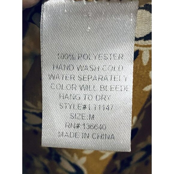 Latiste by Amy Top Womens Medium Allover Cat Print Pleated Button Front Sheer - Picture 5 of 6